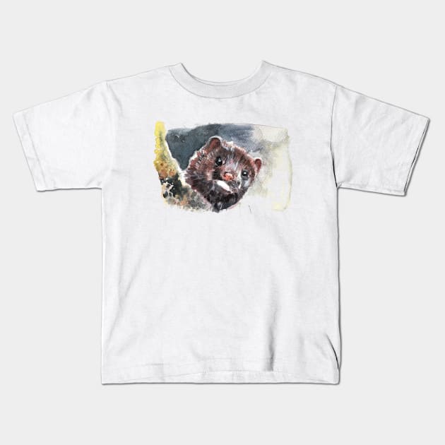 American mink Kids T-Shirt by belettelepink